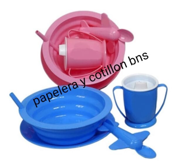 SET PLATO C/SORBETE Y CUCHARA AVION